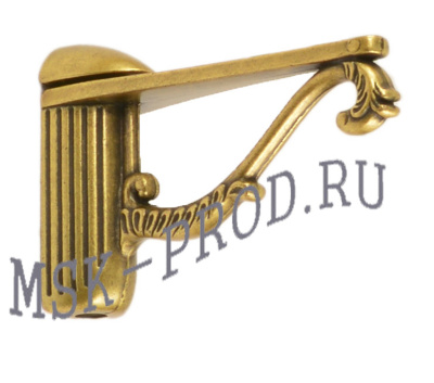 Менсолодержатель для деревянных и стеклянных полок 3 - 25 мм, L-115 мм, бронза состаренная 