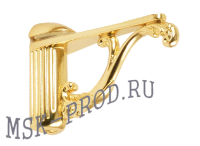 Менсолодержатель для деревянных и стеклянных полок 3 - 25 мм, L-115 мм, золото 